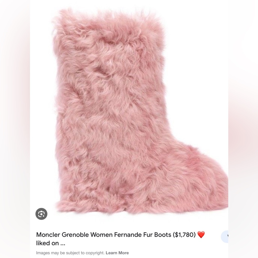 Moncler Grenoble Pink Fur Boots NIB
